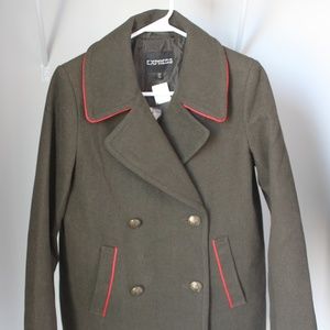 NWOT Express coat. Navy Green. Size S.
